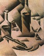 Juan Gris Still life botrtle and knife oil painting artist